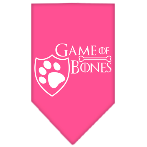 Game of Bones Screen Print Bandana Bright Pink Large